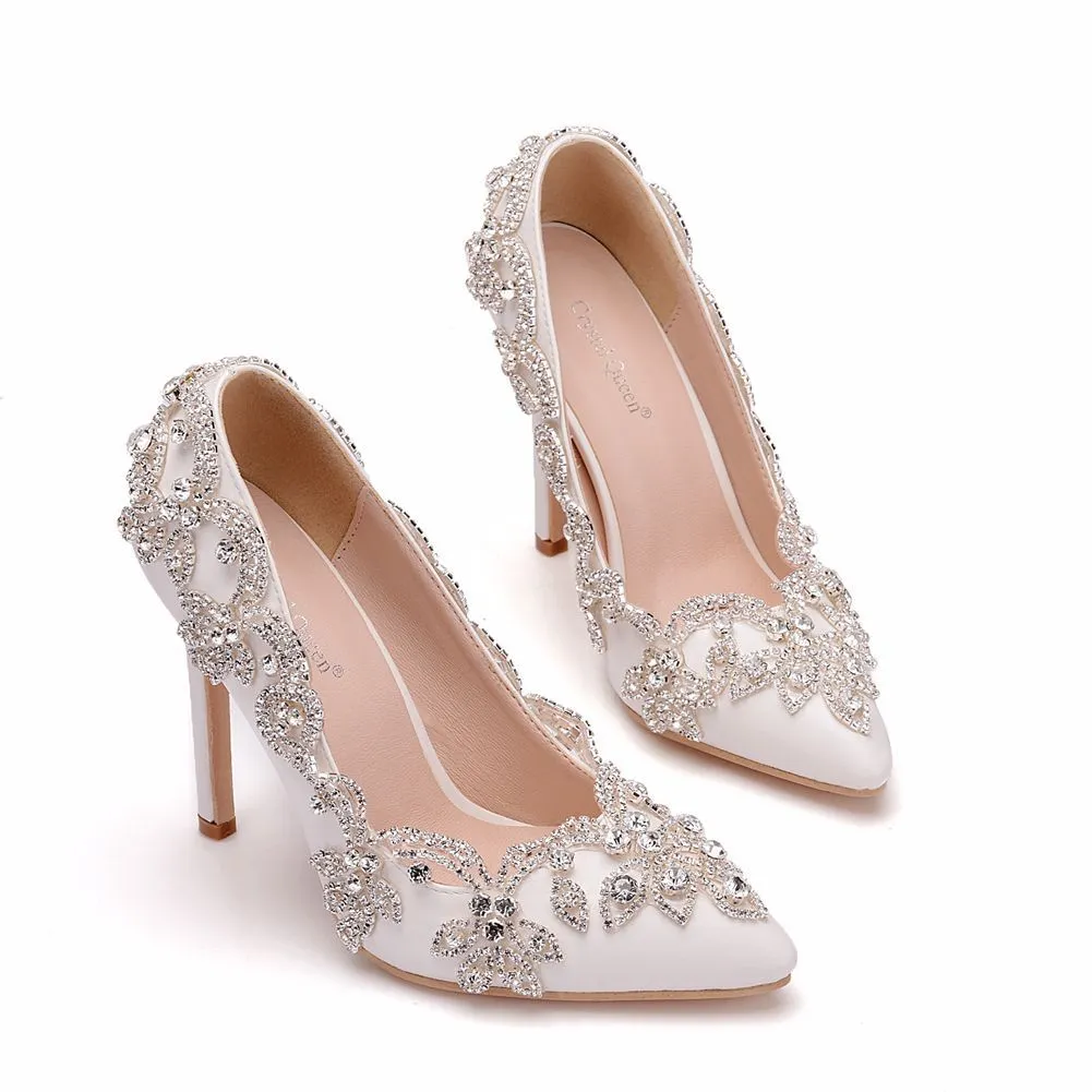 11cm Pointed Rhinestone High-heeled Shoes