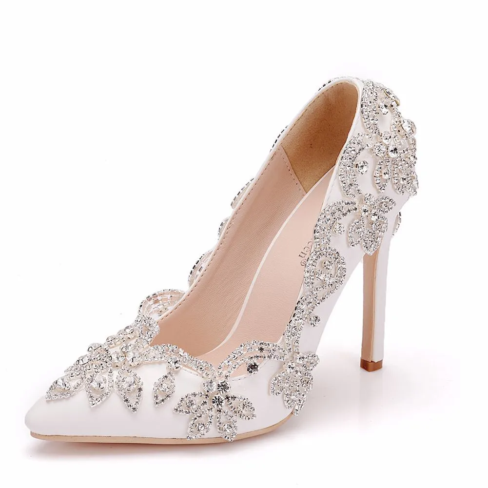 11cm Pointed Rhinestone High-heeled Shoes