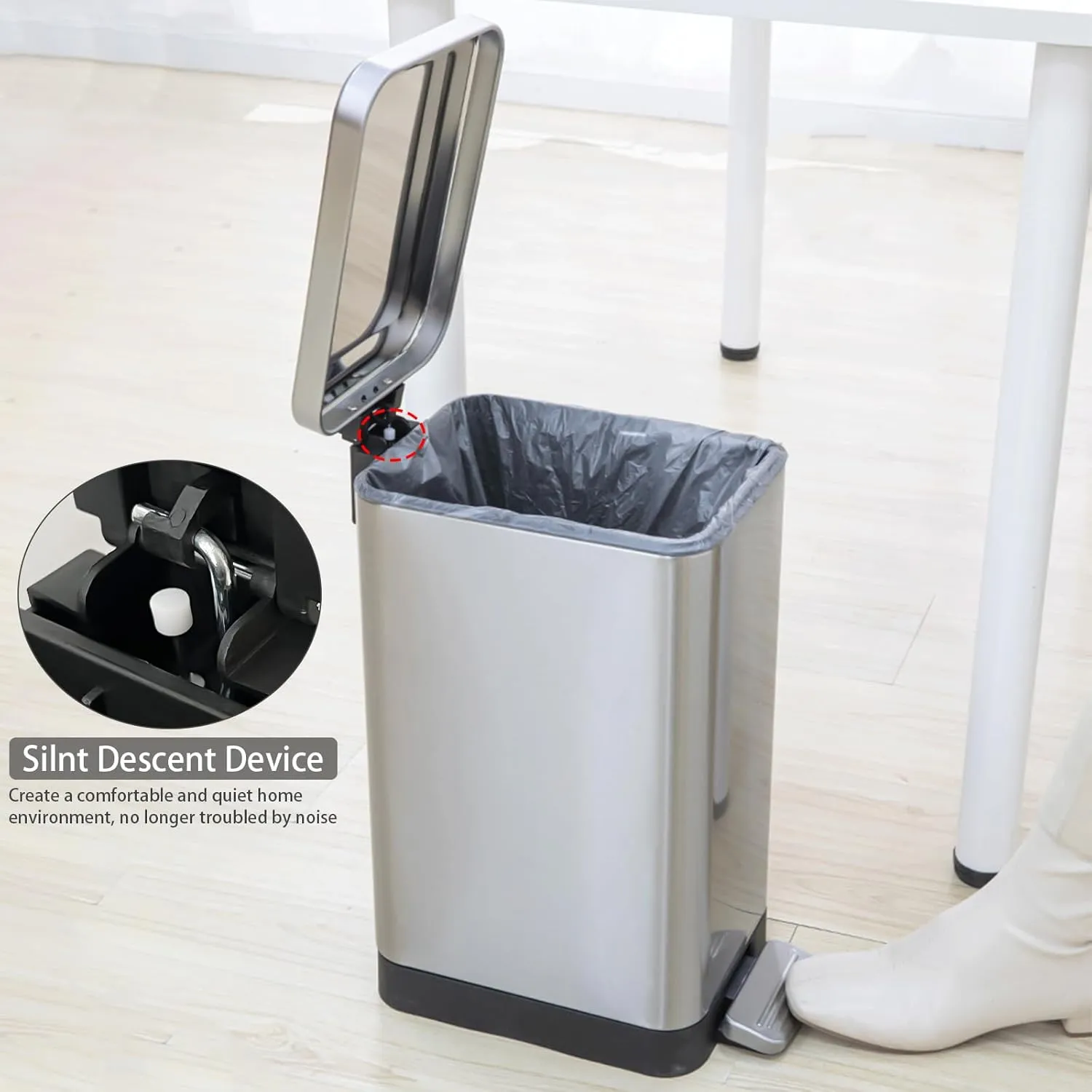 15L Slim Kitchen Trash Can