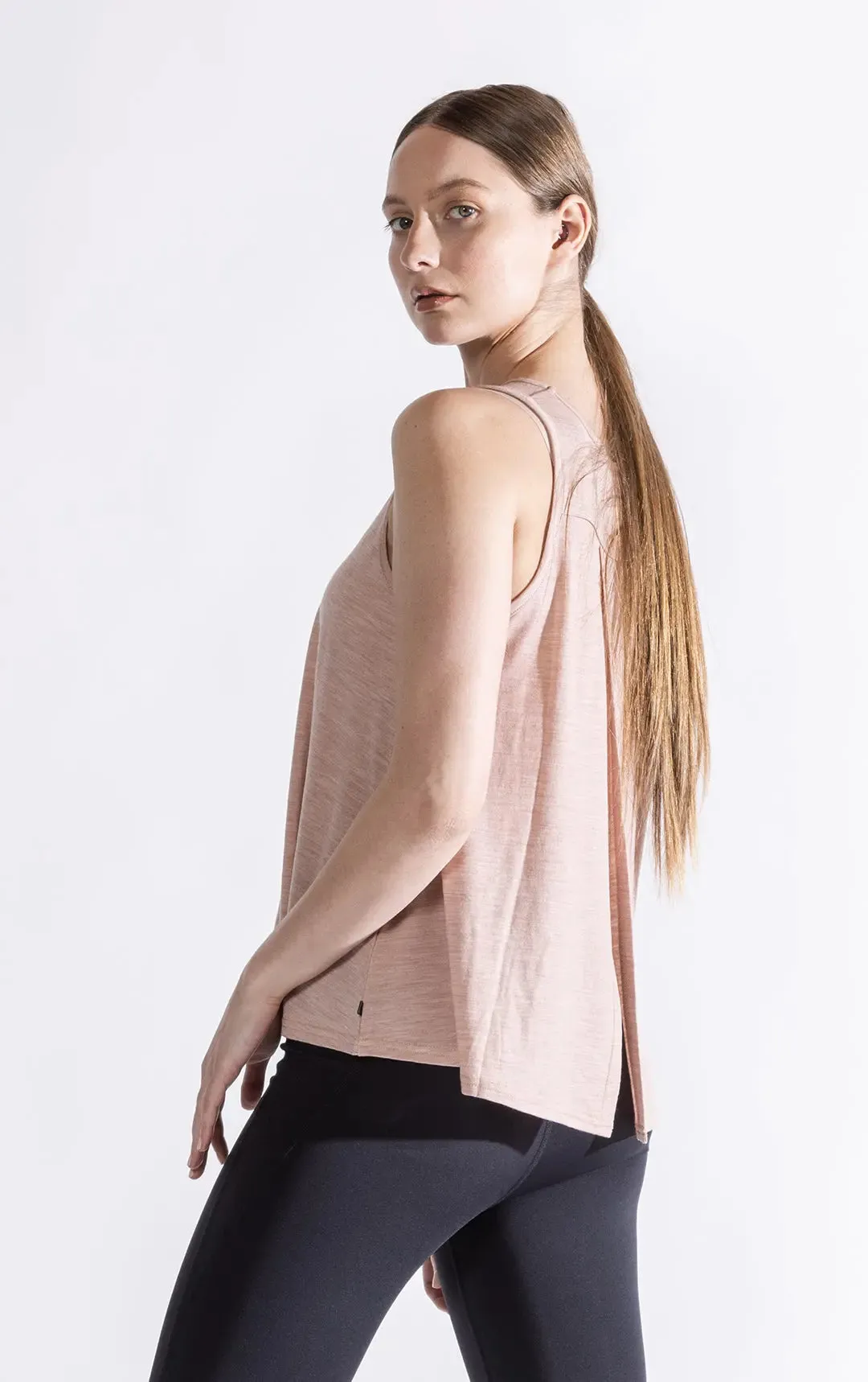 180G MERINO SPLIT BACK TANK - CLEARANCE