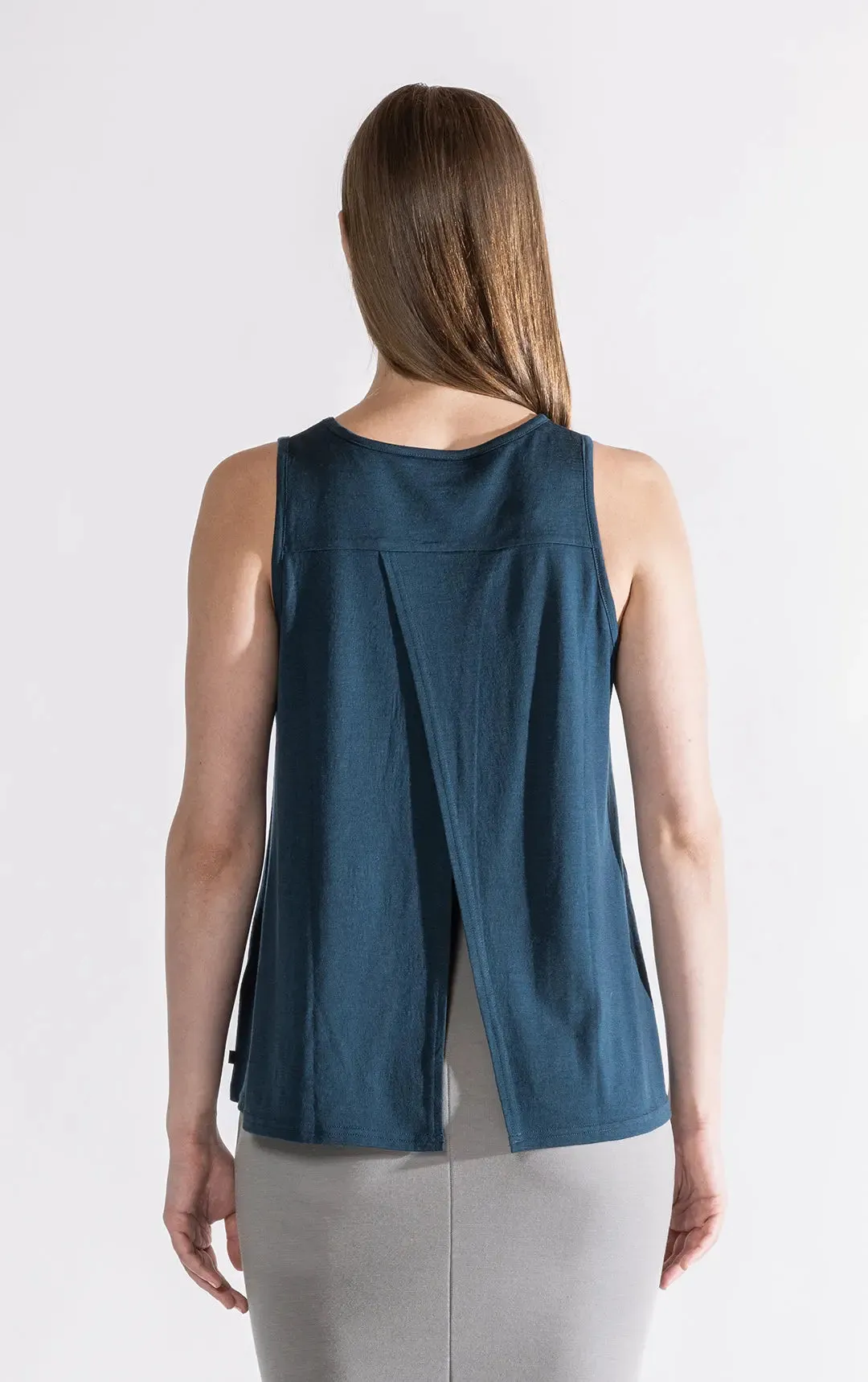 180G MERINO SPLIT BACK TANK - CLEARANCE