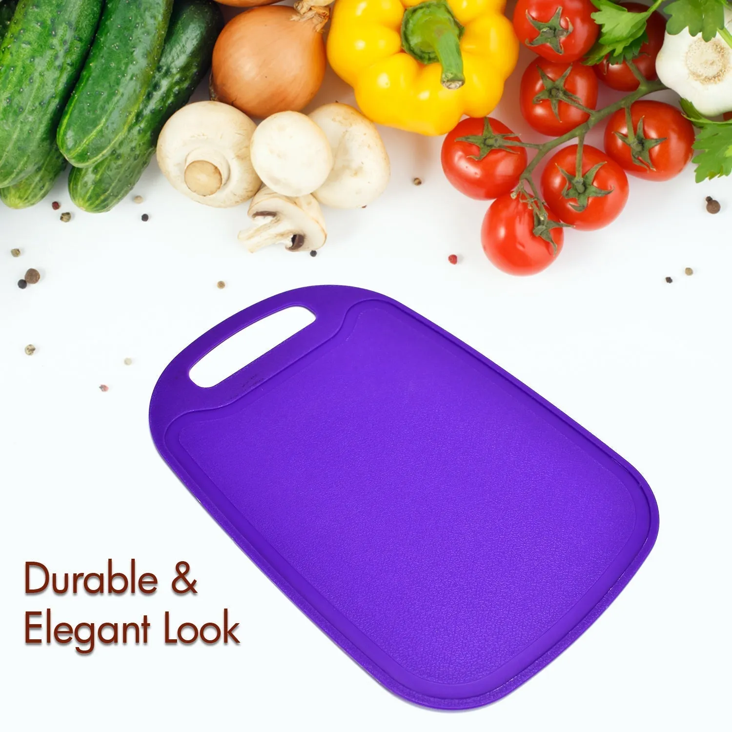 2477 Vegetables and Fruits Cutting Chopping Board Plastic Chopper Cutter Board Non-slip Antibacterial Surface with Extra Thickness