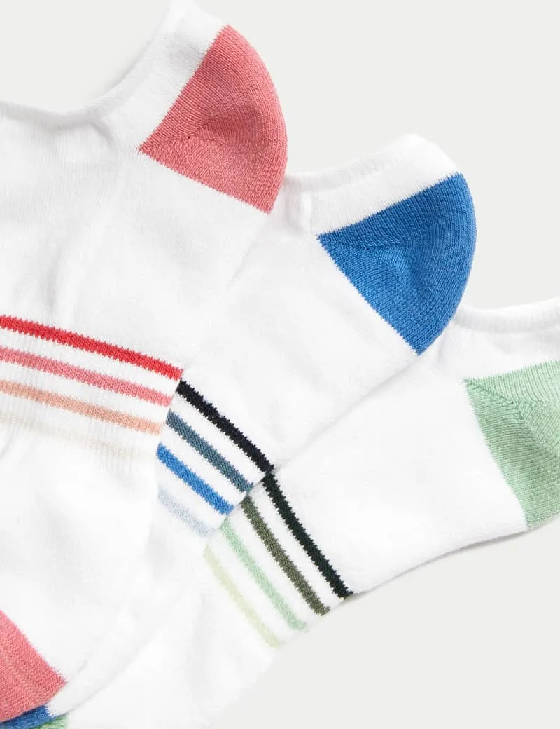 3pk Cotton Rich Striped Trainer Liners™