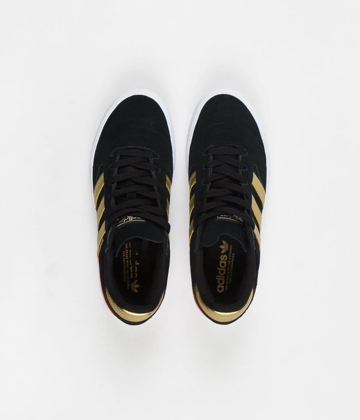 Adidas Busenitz Vulc II Shoes - Core Black / Gold Metallic / Solar Red