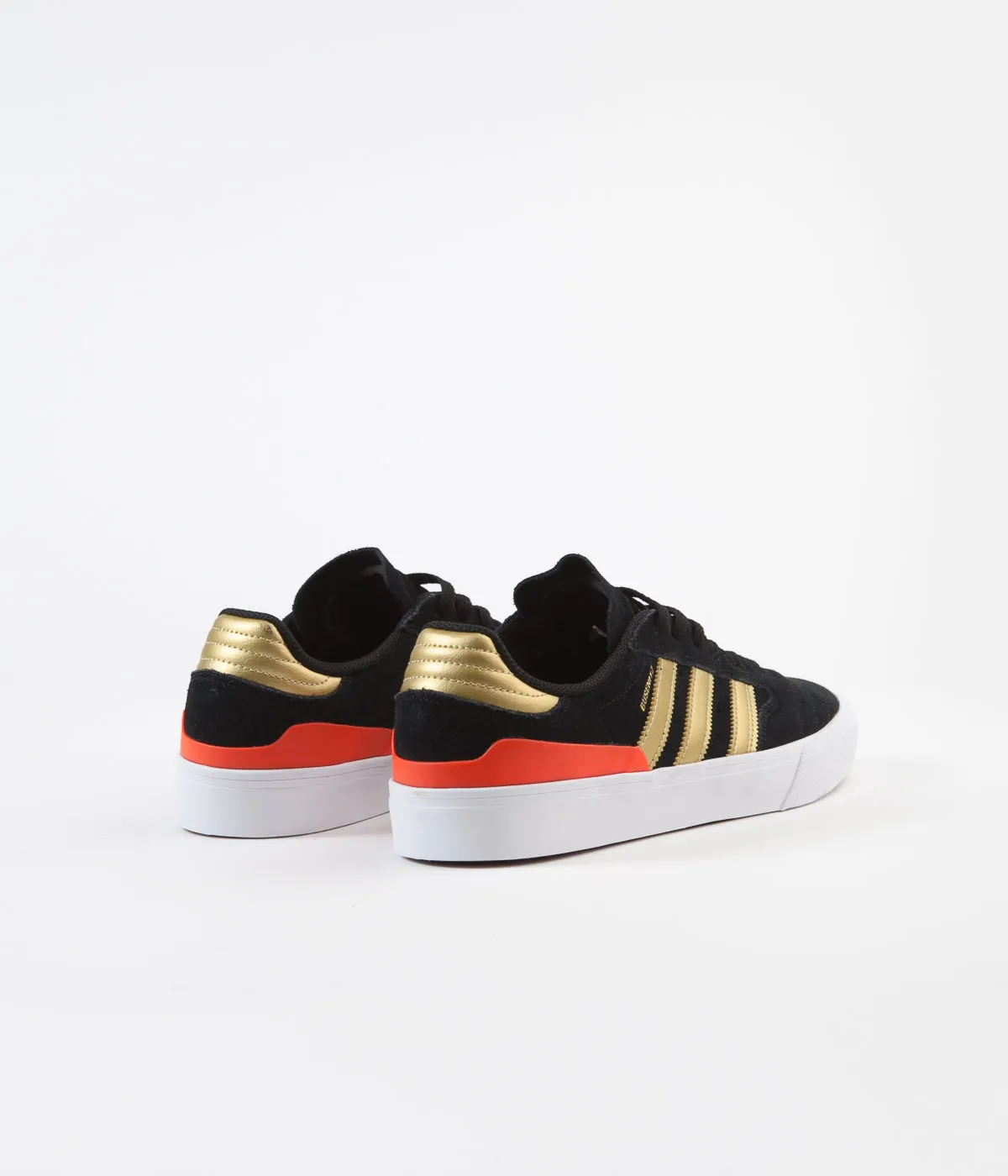 Adidas Busenitz Vulc II Shoes - Core Black / Gold Metallic / Solar Red