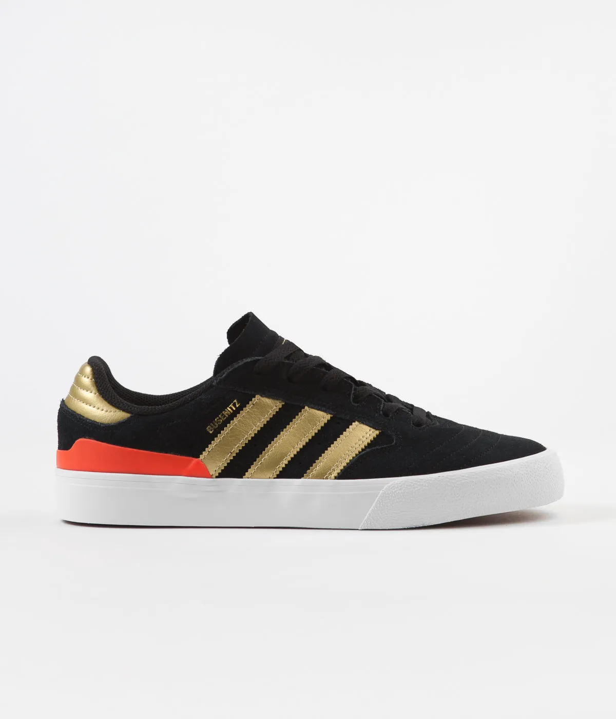 Adidas Busenitz Vulc II Shoes - Core Black / Gold Metallic / Solar Red