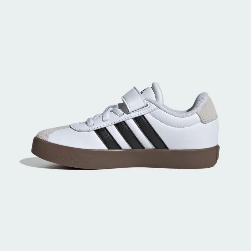 ADIDAS KID'S VL COURT 3.0 HOOK N' LOOP WHITE/BLACK SNEAKER SHOES