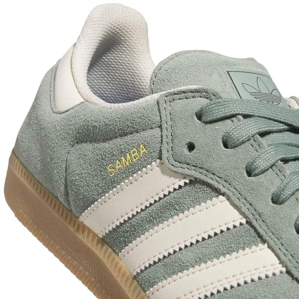 Adidas Skateboarding Samba ADV Green White Gold Mettalic Skate Shoes