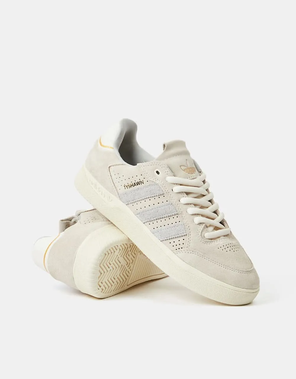 adidas Tyshawn Low Skate Shoes - Chalk White/Grey/Cream White