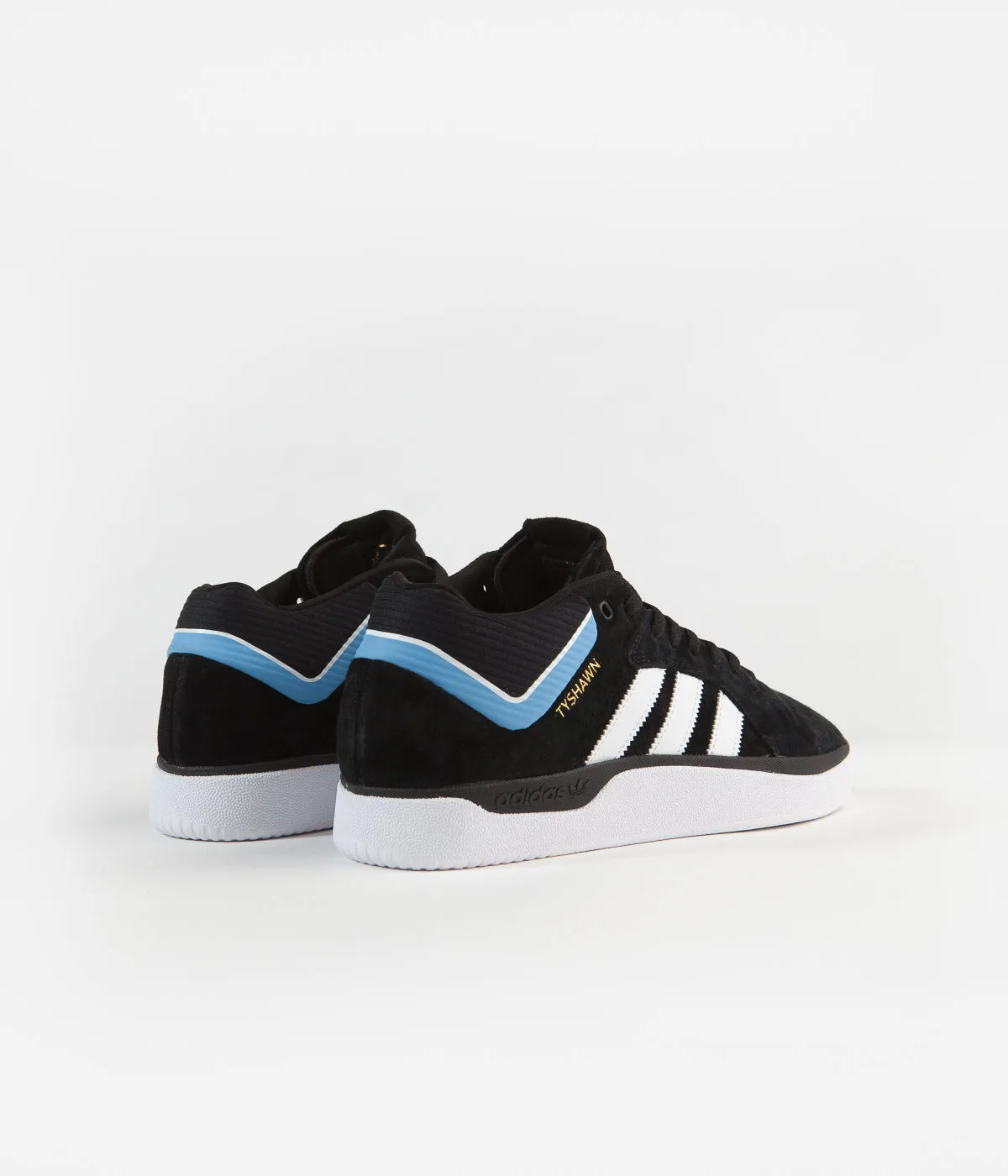 Adidas Tyshawn Shoes - Core Black / White / Light Blue