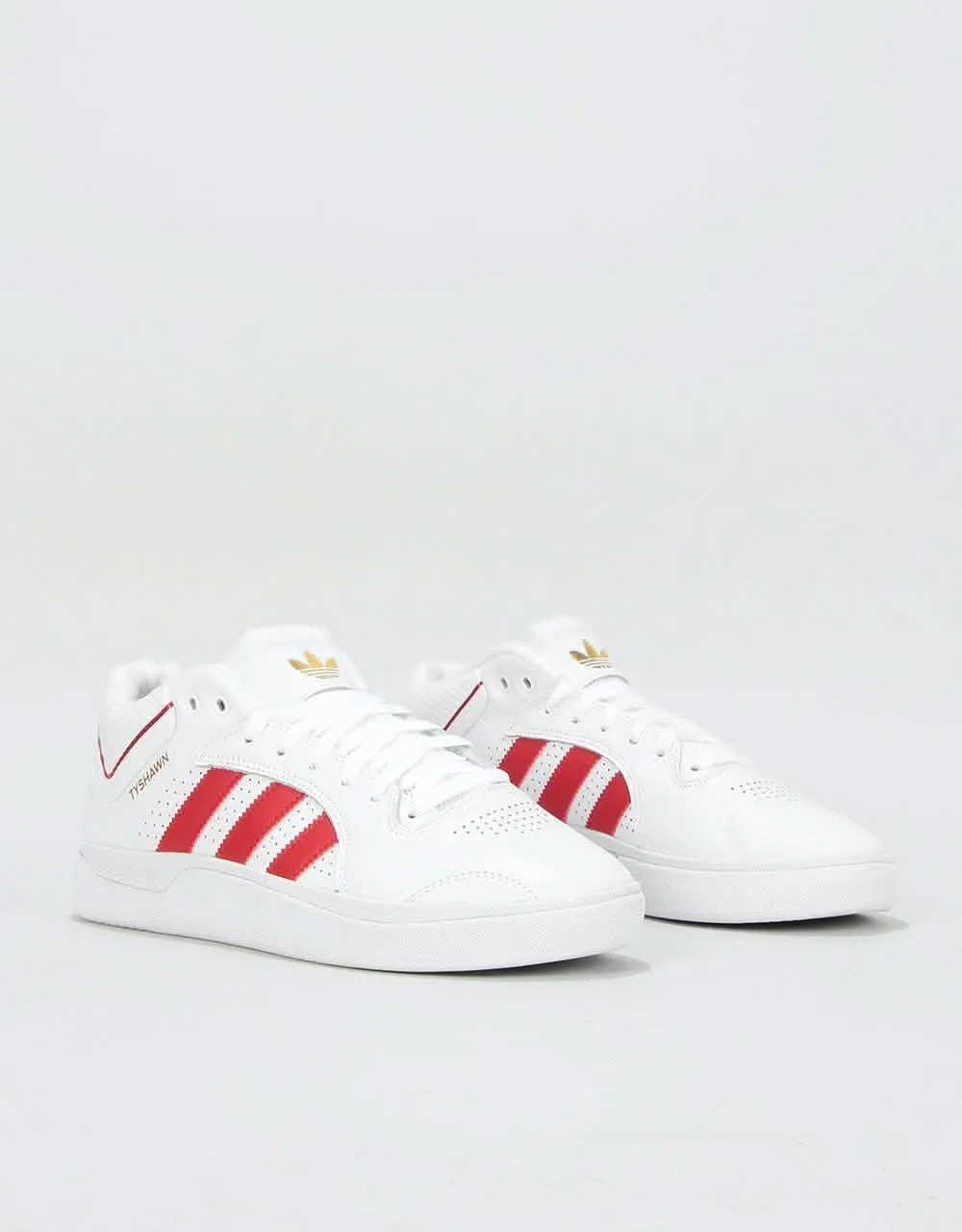 adidas Tyshawn Skate Shoes - White/Scarlet/White