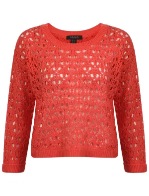 Amara Reya Jerry orange lace knit jumper