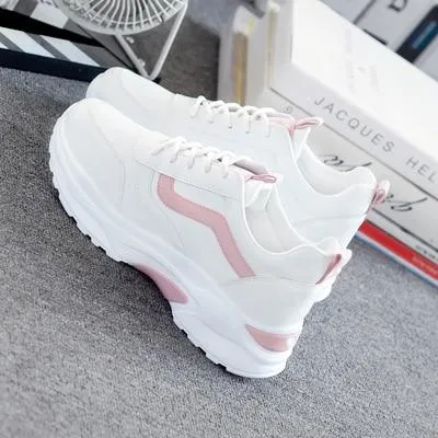 Amozae  Women Sneakers Fashion Casual Shoes Woman Comfortable Breathable White Flats Female Platform Sneaker 1113