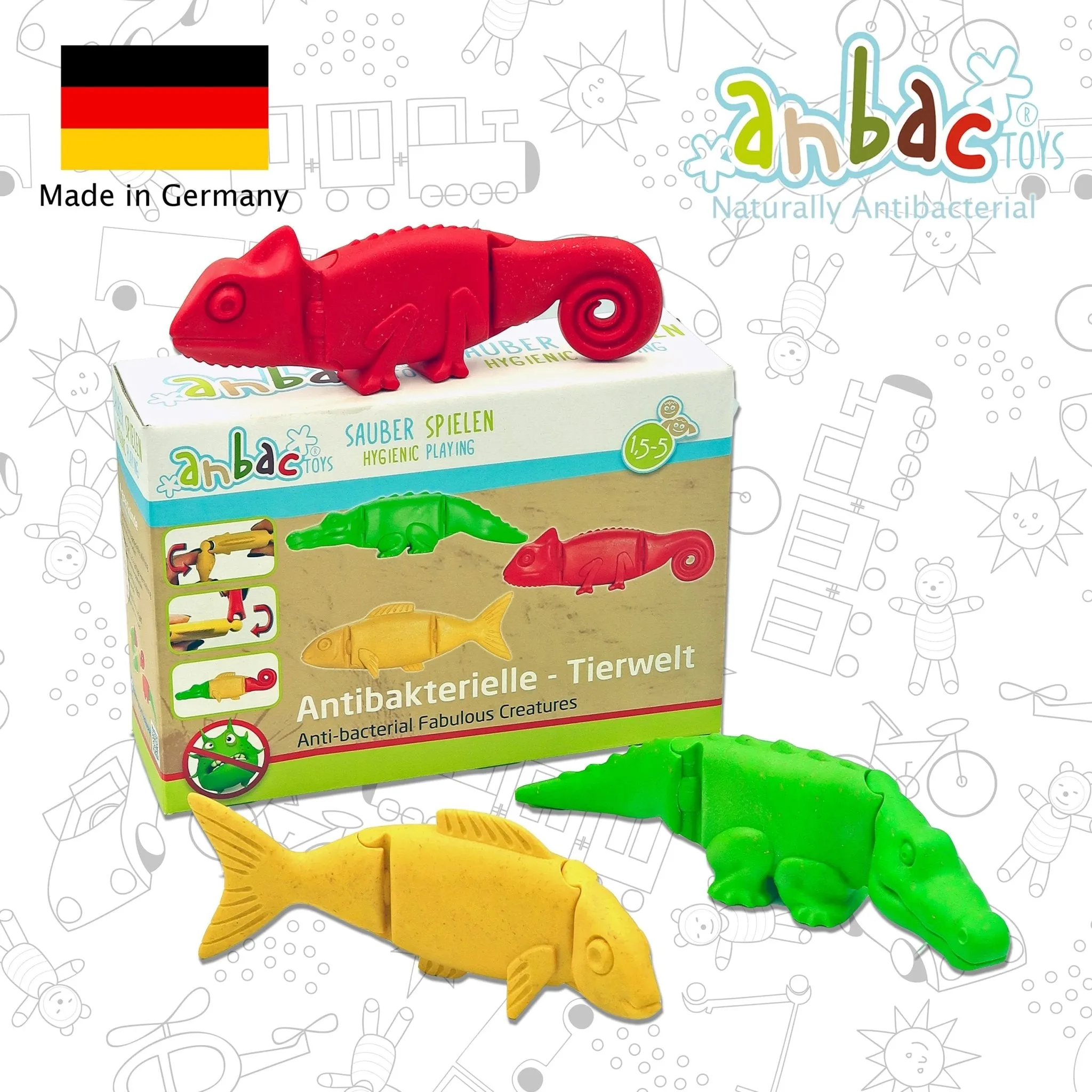 Antibacterial Mix & Match Animals Toy Set