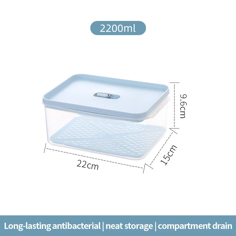 Antibacterial Refrigerator Storage Box, Food, Fruit And Food Storage Drain Basket