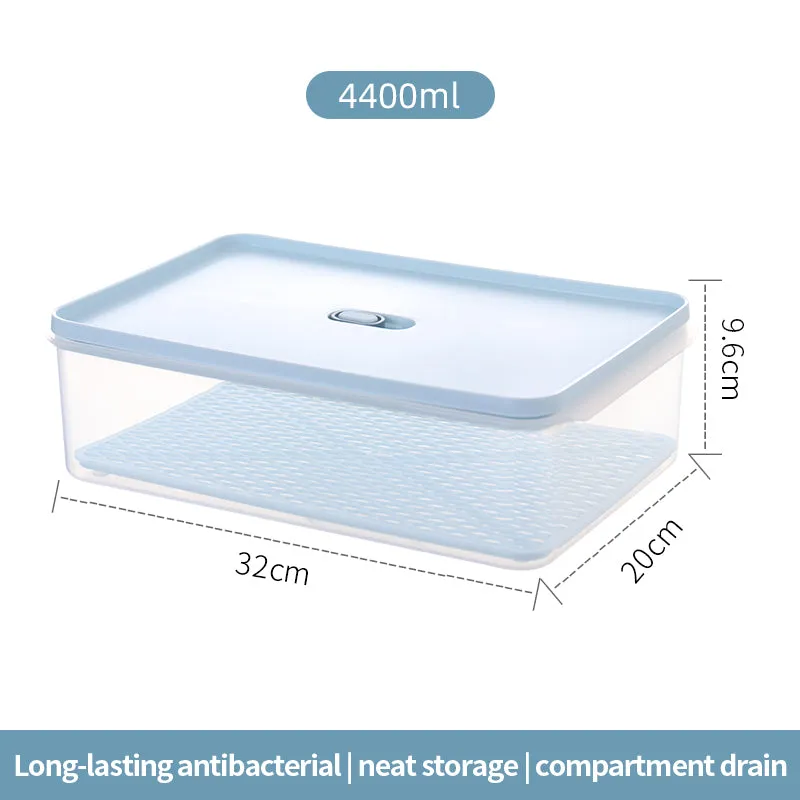 Antibacterial Refrigerator Storage Box, Food, Fruit And Food Storage Drain Basket