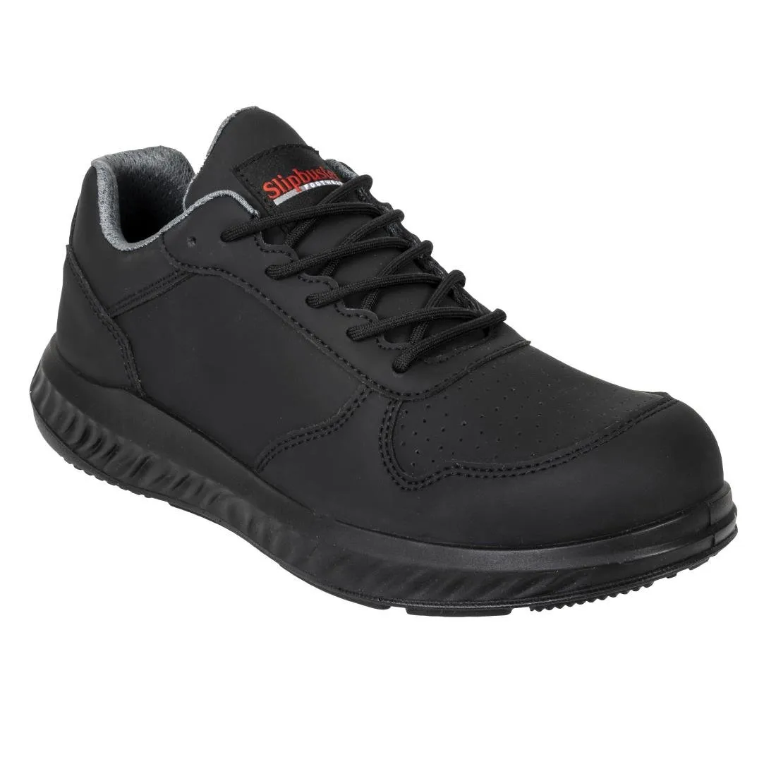 BA063-42 Slipbuster Recycled Microfibre Trainers Matte Black 42