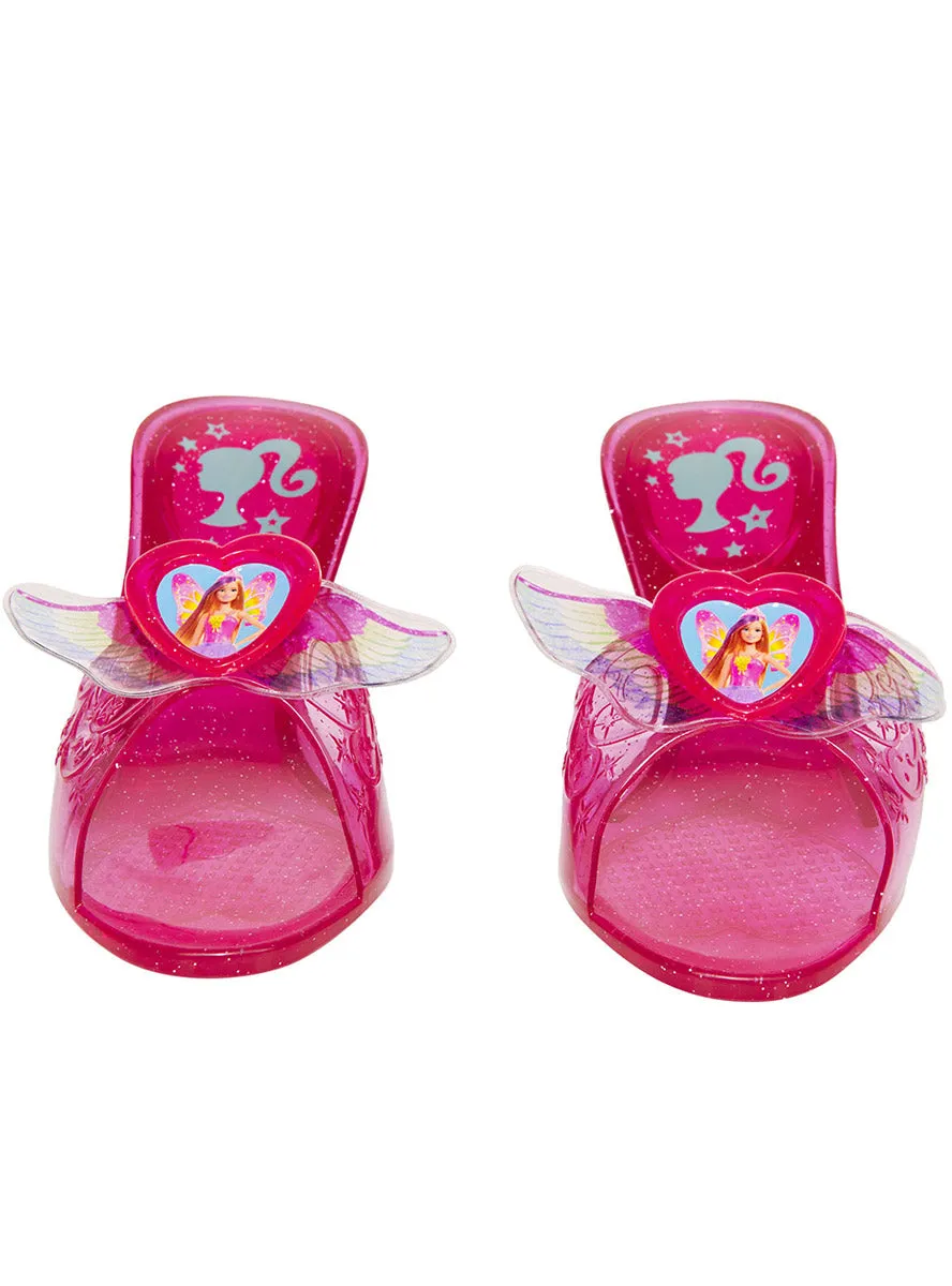 Barbie Girls Pink Click Clack Jelly Costume Shoes