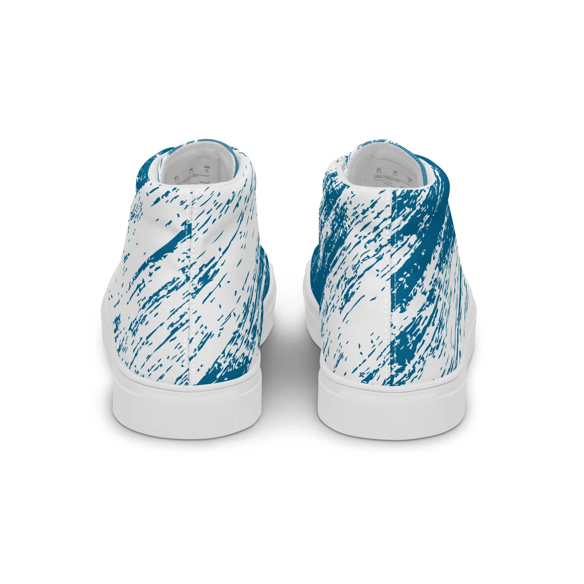 Baskets hautes en toile homme "Hachures bleues"