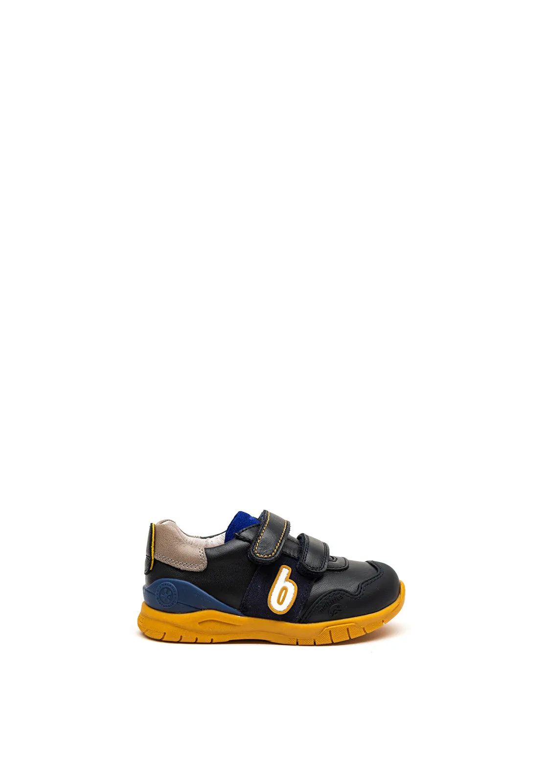 Biomecanics Boys 221126 Velcro Shoes, Navy & Mustard