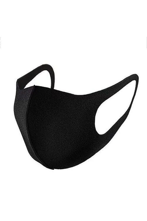 Black Reusable 3D Solid Face Mask