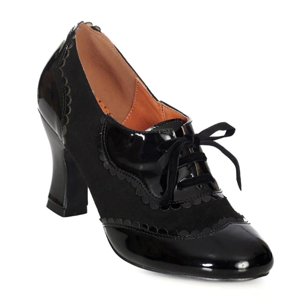 Black Tie Lace Detail Retro Shoes Booties