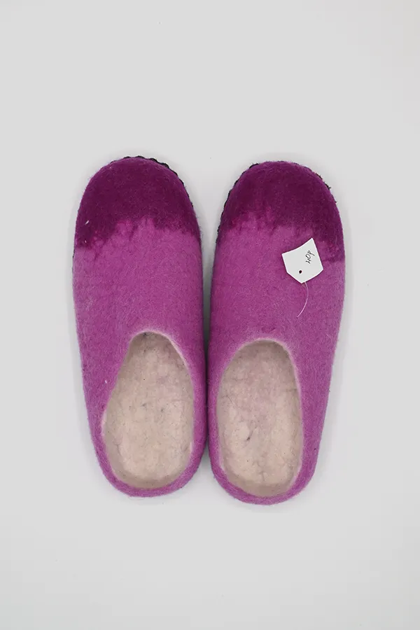 Blended Felt Wool Open Back Slippers