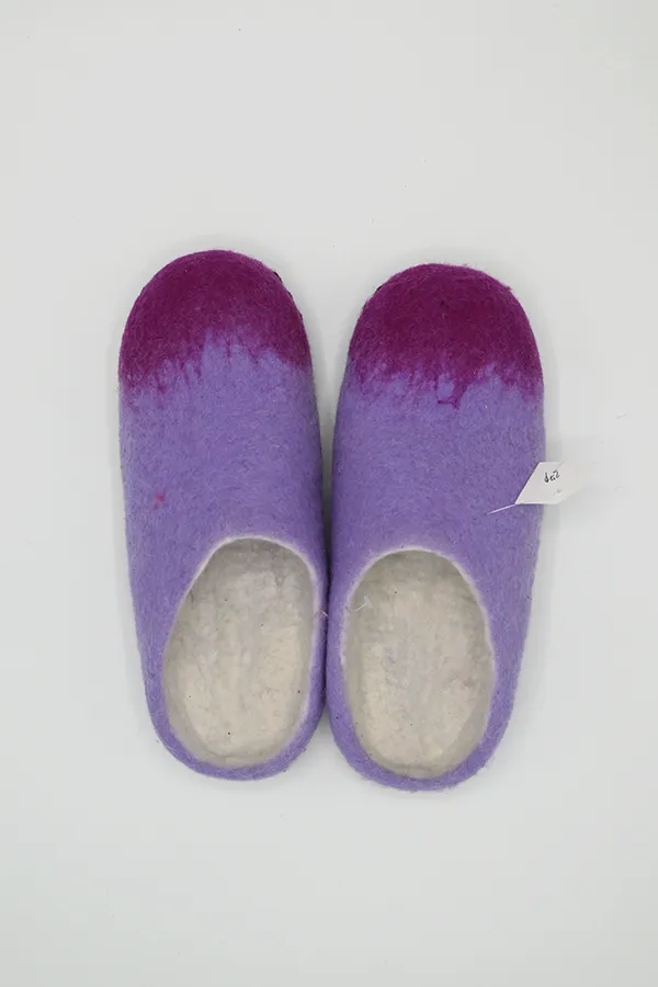 Blended Felt Wool Open Back Slippers