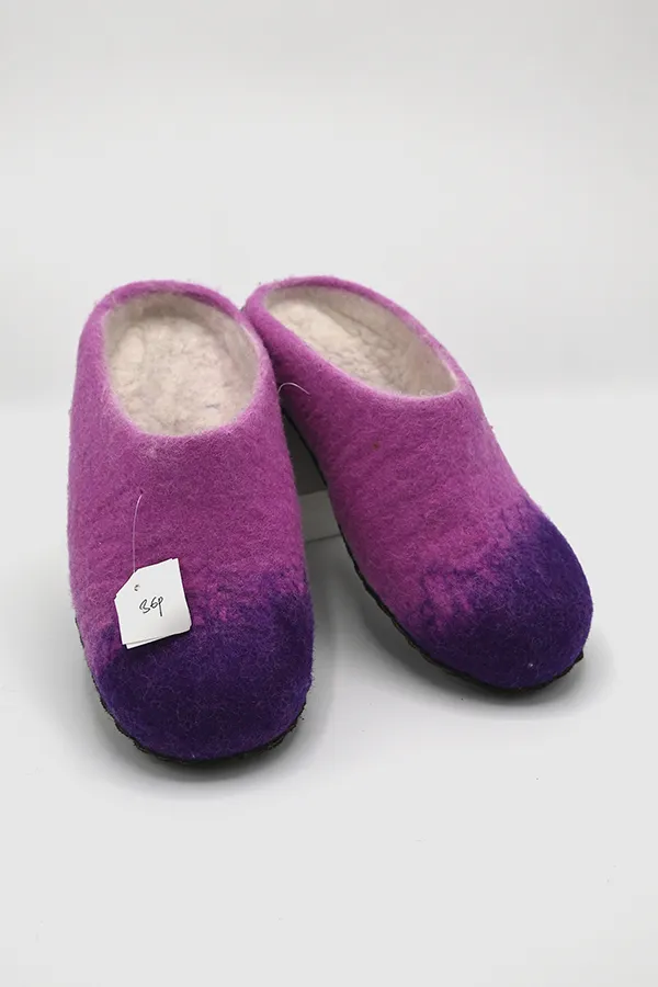 Blended Felt Wool Open Back Slippers