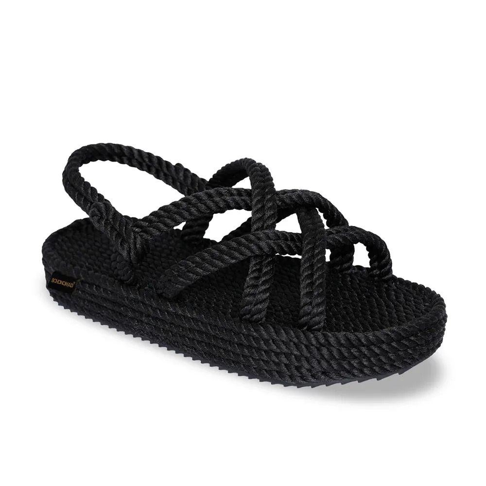 Bodrum Platform Sandals Black