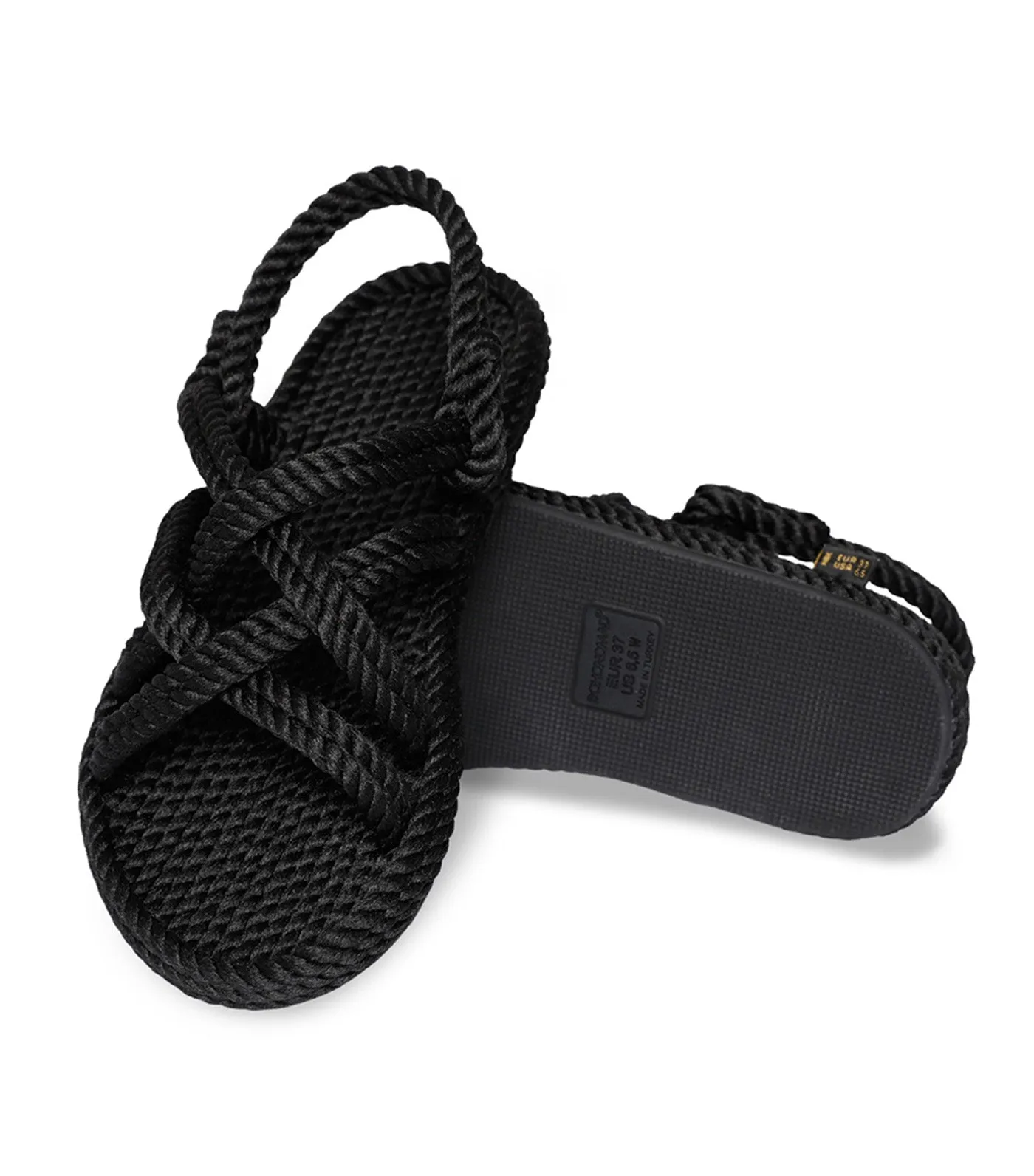 Bodrum Rope Sandals Black