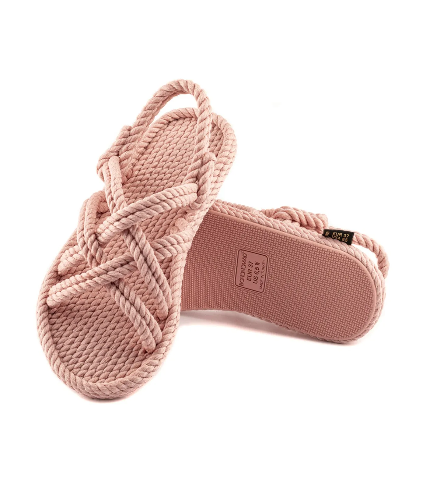 Bodrum Rope Sandals Pastel Pink