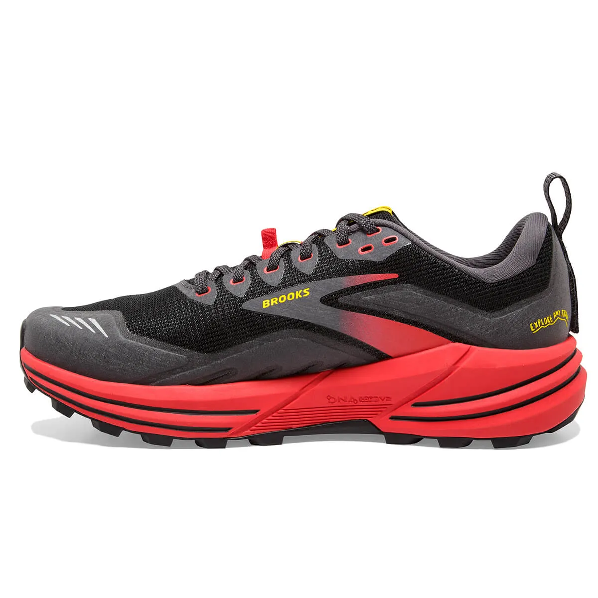 Brooks Cascadia 16 Mens | Black/fiery Red/blazing Yellow