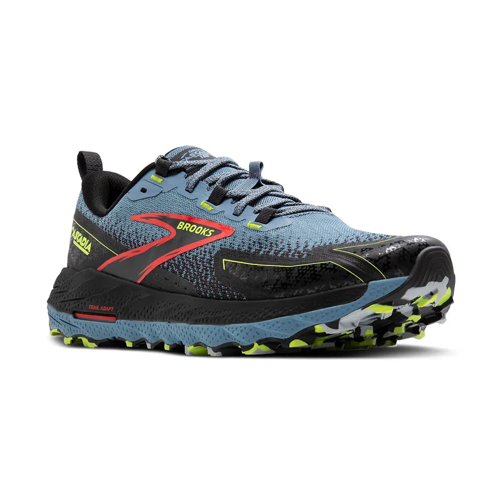 Brooks Cascadia 18 (Mens) - Citadel/Ebony/Lime