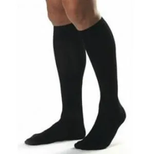 BSN Jobst Mens Knee High Ribbed Compression Socks Large, Black, Closed Toe, Latex-free - 1 Pair