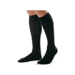 BSN Jobst Mens Knee High Ribbed Compression Socks Large Tall, Closed Toe, Black, Latex-free - 1 Pair