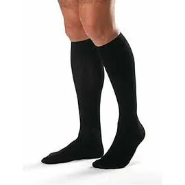 BSN Jobst Mens Knee High Ribbed Compression Socks Medium, Black, Closed Toe, Latex-free - 1 Pair