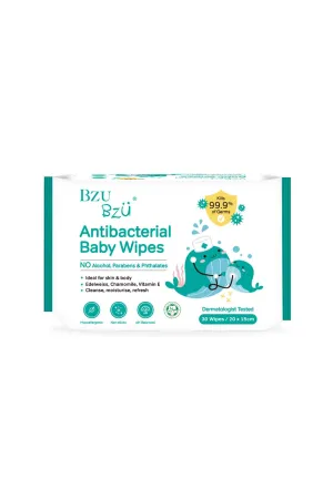 Bzu Bzu Antibacterial Baby Wipes 30s