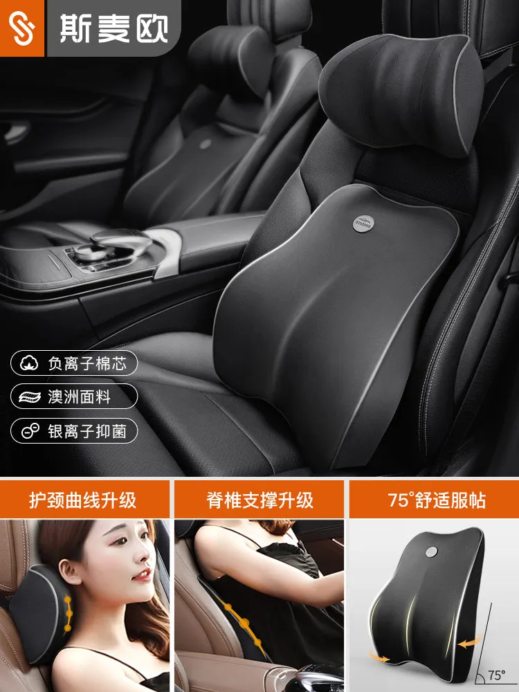 Car lumbar support cushion backrest seat pillow for driver 	 							        							High-density cotton core breathable fabric relieves fatigue