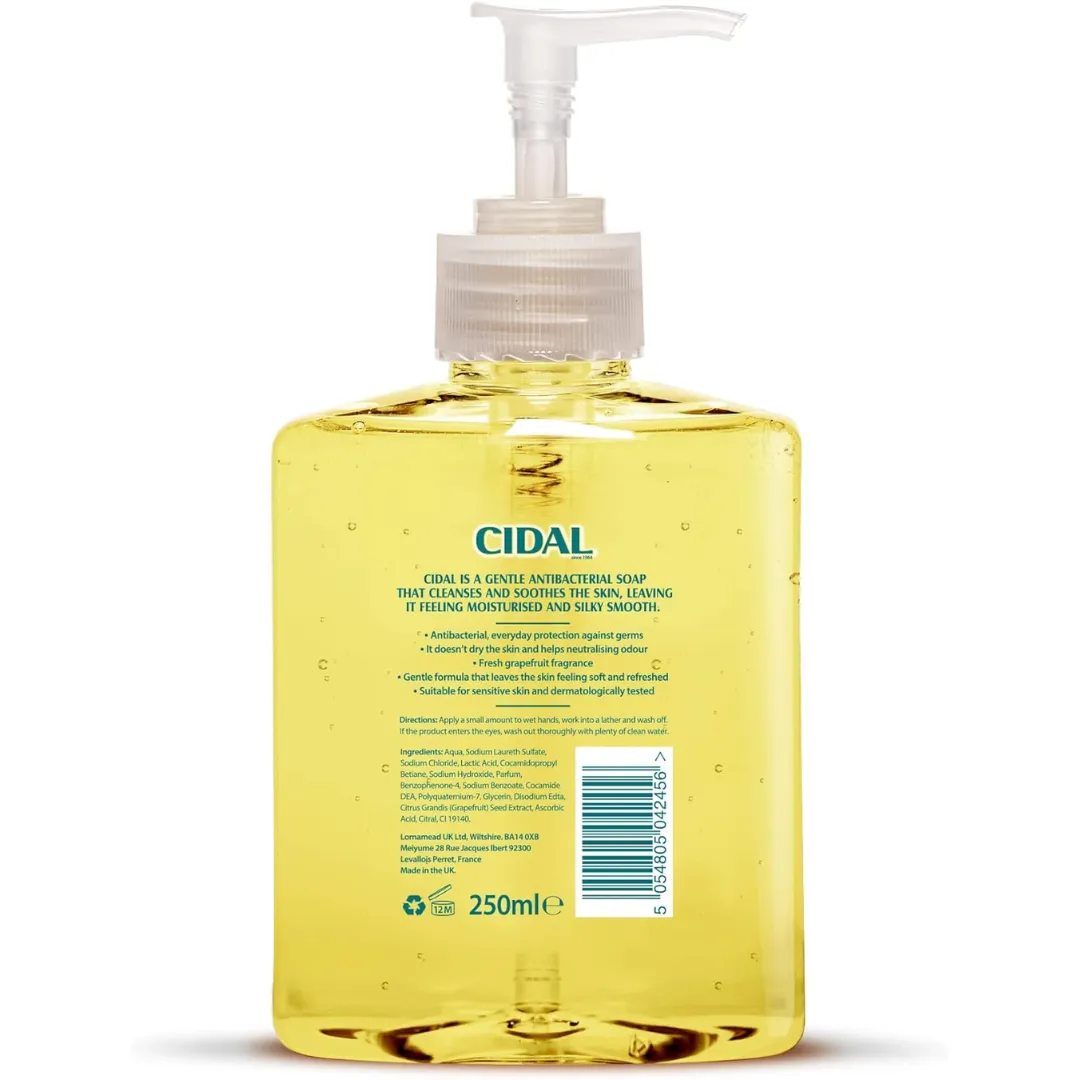 Cidal Antibacterial Handwash with Grapefruit Extract 250ML (T)