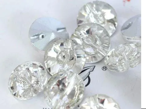 Clear Crystal Round Rivoli Pointback Sew On Rhinestones Glass Strass Sew-On button Rhinestone 10pc by Crystal wedding uk