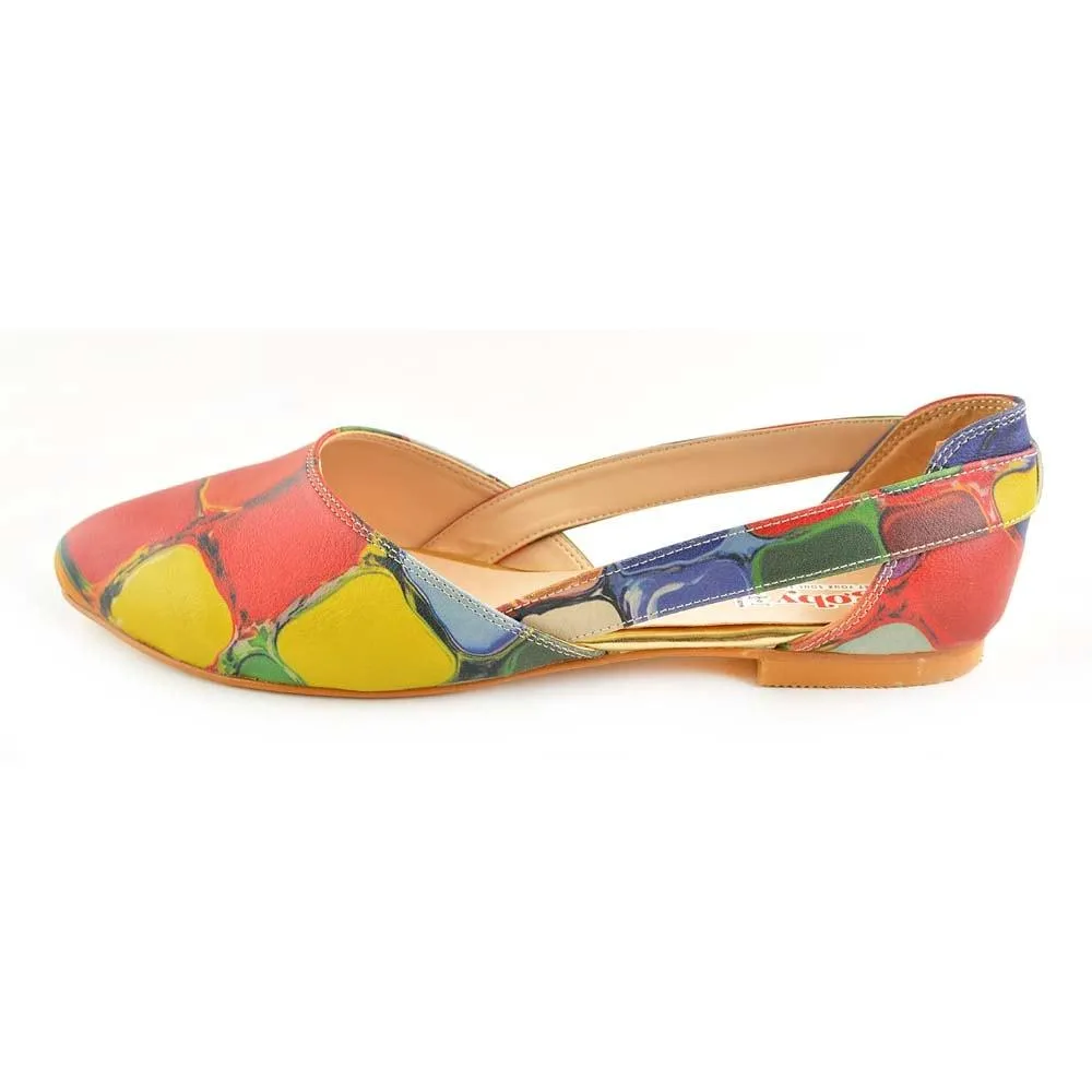 Colored Stones Ballerinas Shoes OMR7001