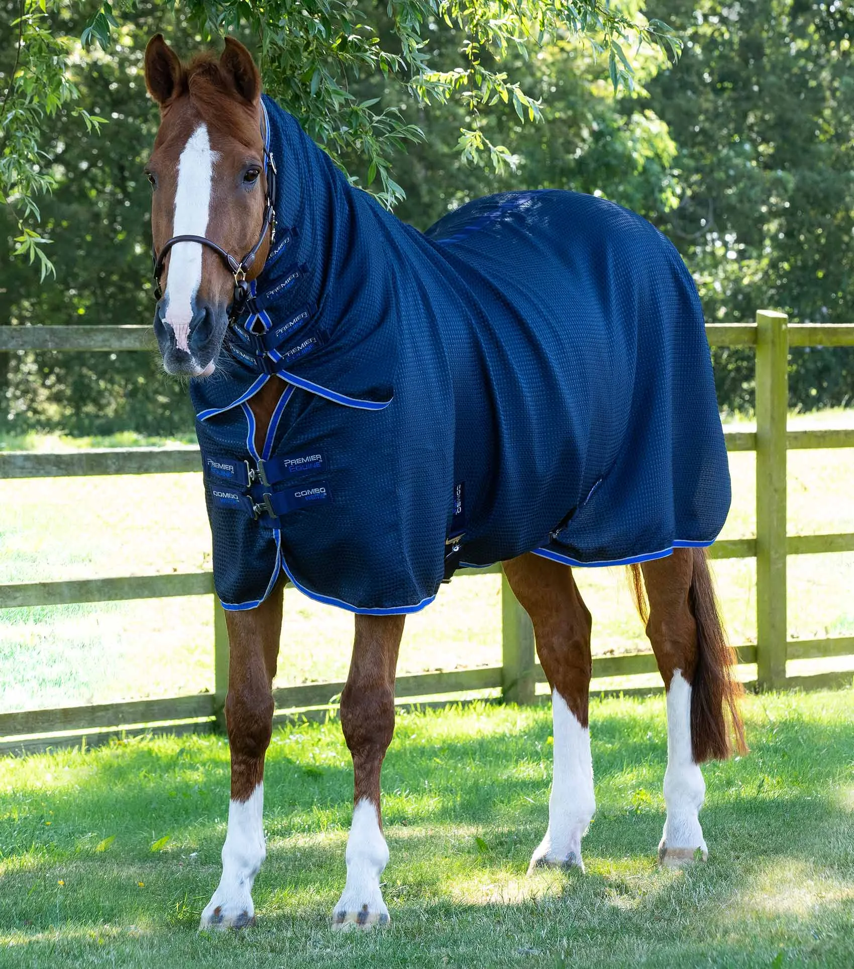 Combo Buster Waffle Horse Cooler Rug Navy