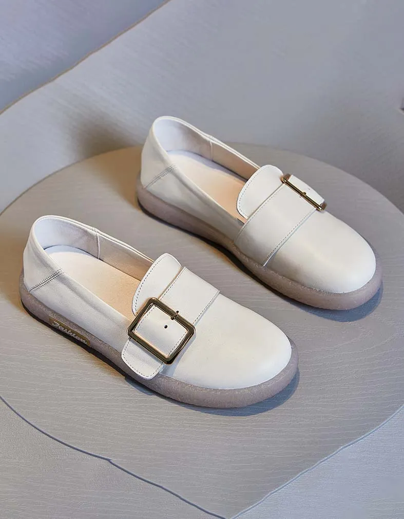 Comfortable Slip-on Spring Leather Sneakers