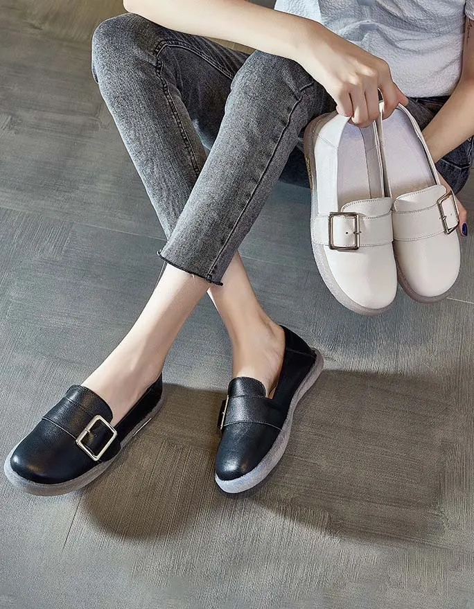 Comfortable Slip-on Spring Leather Sneakers