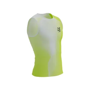 Compressport Performance Yellow White Sleeveless T-Shirt