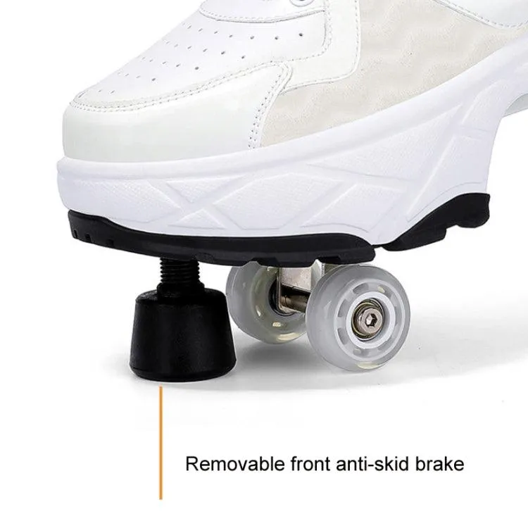 Convertible Roller Skates and Walking Shoes with Hidden Wheels