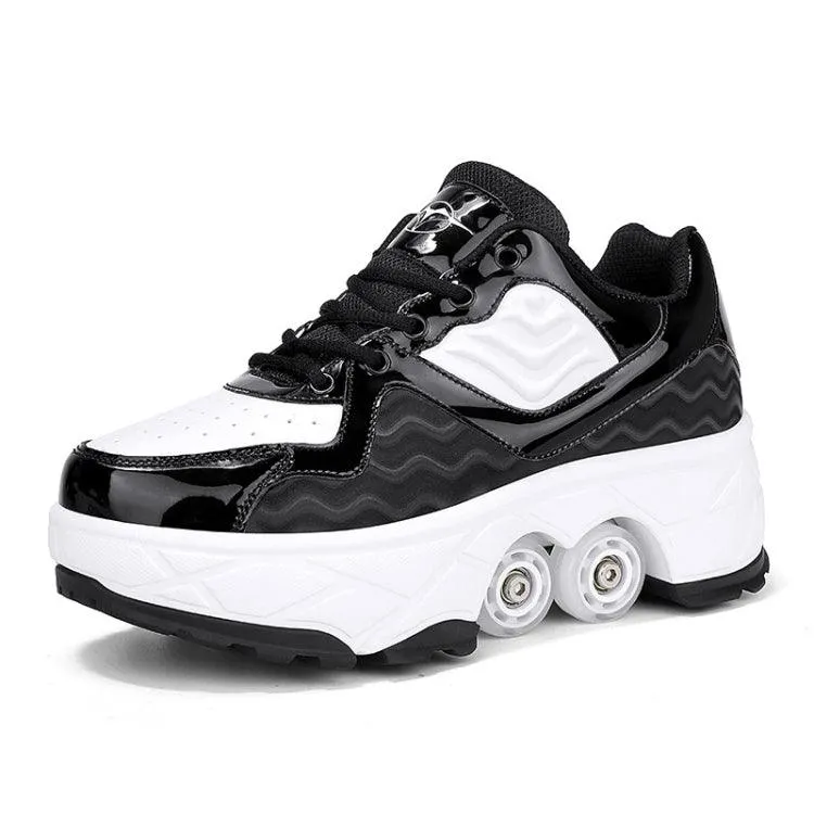 Convertible Roller Skates and Walking Shoes with Hidden Wheels