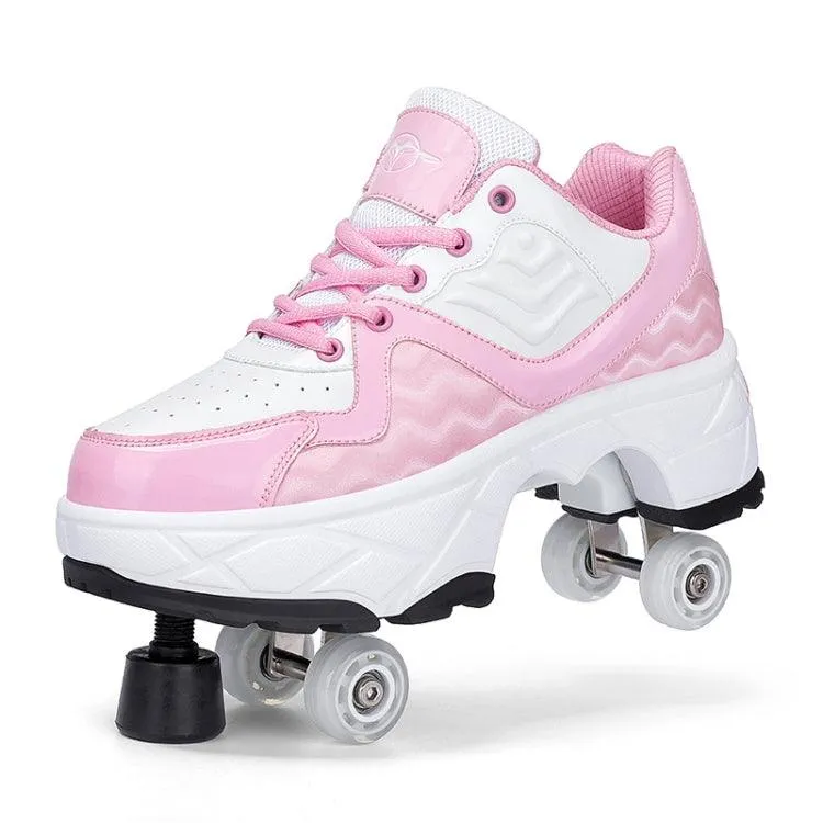 Convertible Roller Skates and Walking Shoes with Hidden Wheels