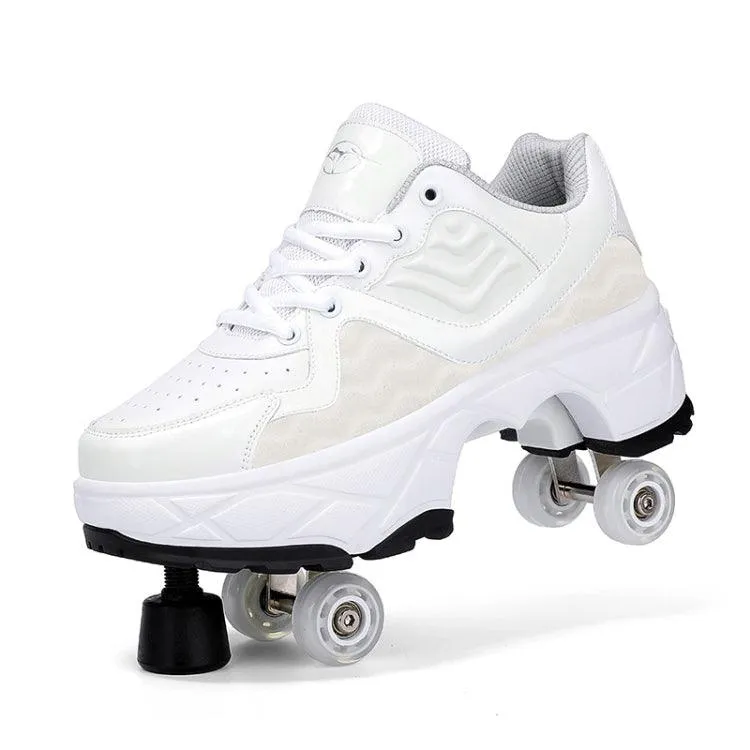 Convertible Roller Skates and Walking Shoes with Hidden Wheels